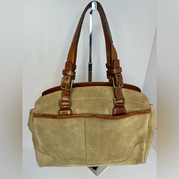 Coach Vintage Camel Leather Suede Satchel Bag - Picture 4 of 15
